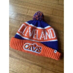 Cleveland cavaliers throwback Winter beanie Hat Cap orange blue 47 Brand Orange